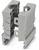 Grey plastic component, hinged, with ribbed structure. Used for industrial applications for cable securing.