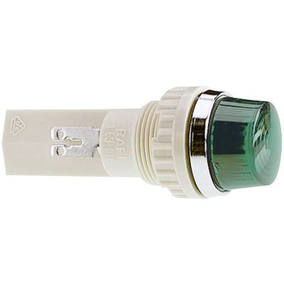Green signal lamp unit with screw connection, suitable for indicator devices and control panels.