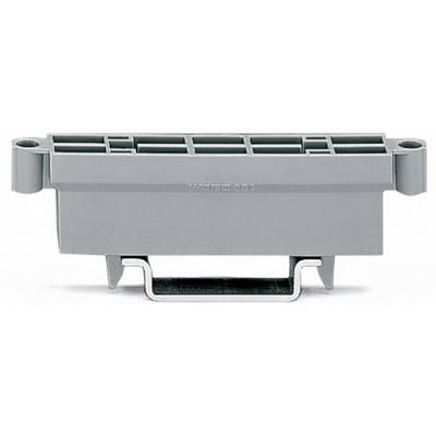 Grey mechanical component with a rectangular structure and a mounting point at the bottom, possibly a securing element or a component in a technical device.