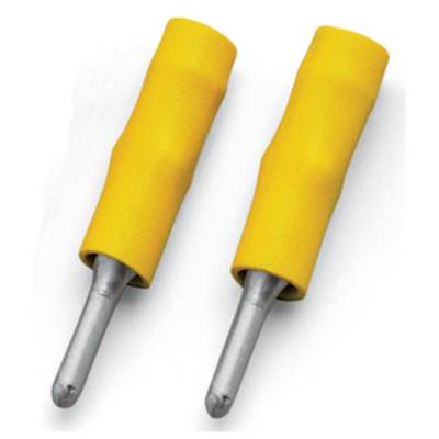 Two yellow screwdrivers with ergonomic handles and metallic tips, lying side by side against a white background.
