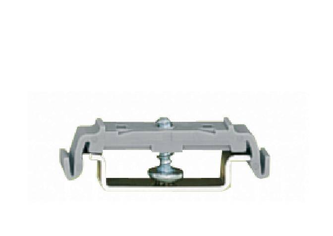 'Metal clip on white background, used for fixing panels. Includes central screw and side brackets.'