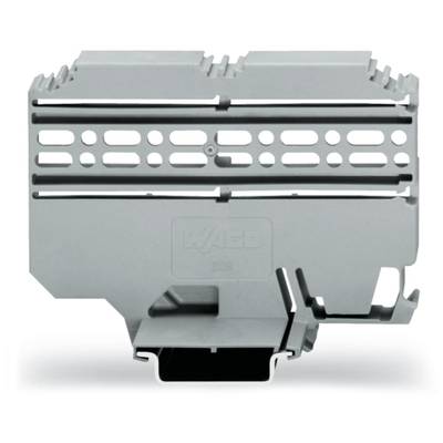 A grey electric terminal block adapter, rectangular with ventilation openings. Designed for industrial applications.