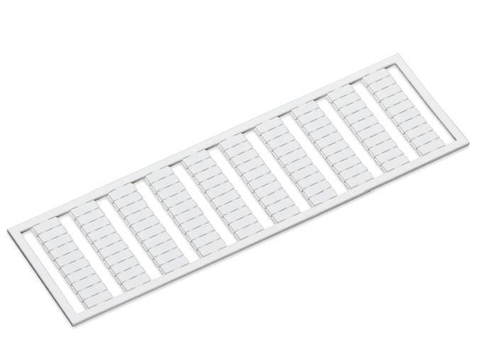 A white, rectangular ventilation grille insert with multiple parallel louvres that ensure even air distribution.