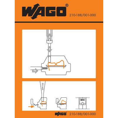 'WAGO 210-188/001-000' Product Diagram: schematically shows the connection and dimensions of an electrical plug system.
