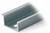 Metal U-channel rail, silver in colour. It displays a smooth surface with a visible hole on one side.
