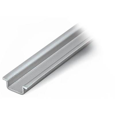 A metal profile in C-shape, photographed at an angle, reveals smooth surfaces and rounded edges.