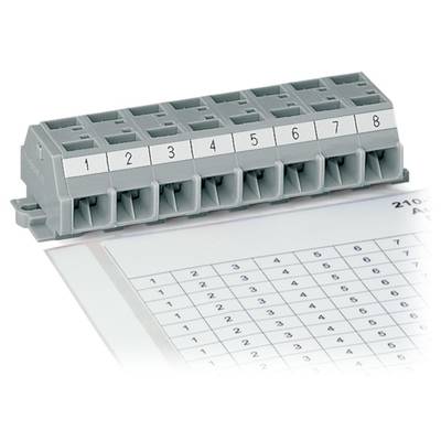 'Grey electrical connector with eight numbered terminals, alongside a printed diagram with a numbered table.'