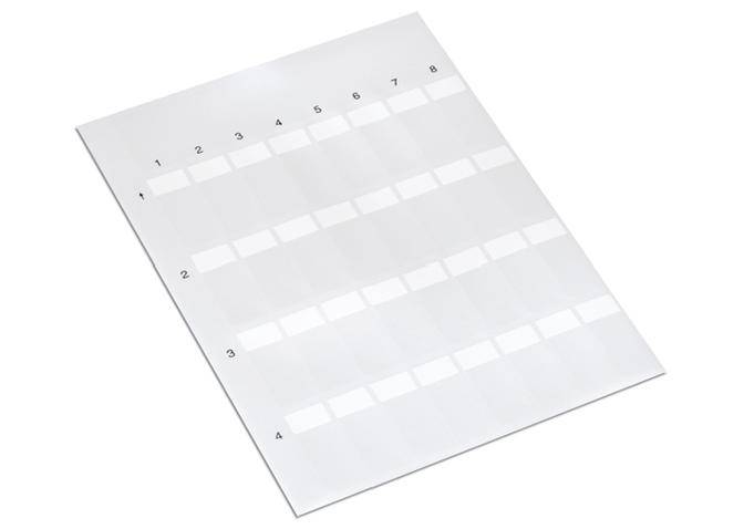 A white sheet with numbered boxes in a grid pattern, consisting of four rows and eight columns.