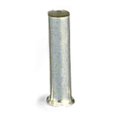 A silver metal connector in a cylindrical shape, used for joining electrical cables.