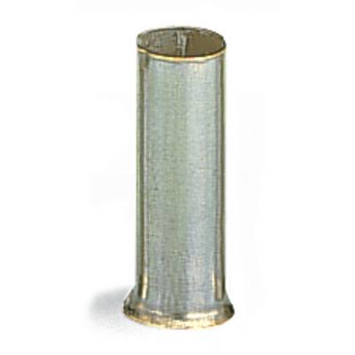 A cylindrical, metallic sleeve-like object stands upright on a white surface.