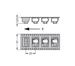Terminal strips with additional suction pad in tape-and-reel packaging acc. to IEC 60286-3