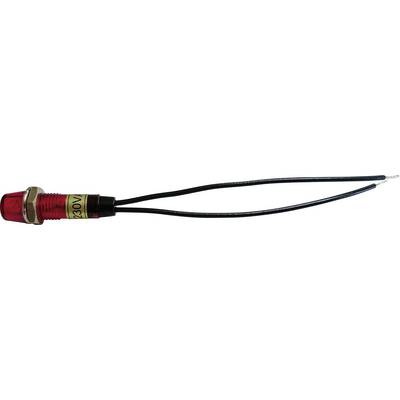 Red indicator light with '230V' label, two black connection cables.