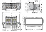 Male connector with snap-in flanges