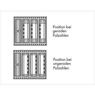'Position at even pole numbers' shows an arrangement of three vertical rows. 'Position at odd pole numbers' has a similar arrangement.