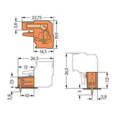 'Technical drawing of a sealing profile with dimensions in millimetres. Left: Profile view; right: Cross-section view.'