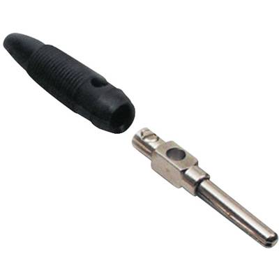 TRU COMPONENTS Jack plug Plug, straight Pin diameter: 4 mm Black 100 pc(s)