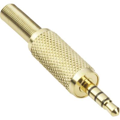 BKL Electronic 1103057 3.5 mm audio jack Plug, straight Number of pins (num): 4 Stereo Gold 1 pc(s) 