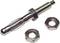Metal screw with wall plug and two nuts, working together to secure structural components.