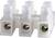 Terminal block with six isolated connections, suitable for electrical connections and ensuring safe line connections.
