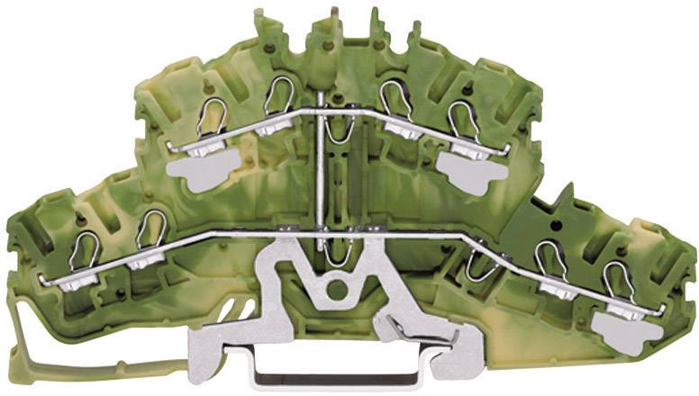 Cross-section of a green-beige fuse box. Shows internal wiring and connections. Important for electrical system visualisation.