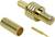 'Gold-coloured coaxial plug with removable components, including housing, main body and a small pin.'