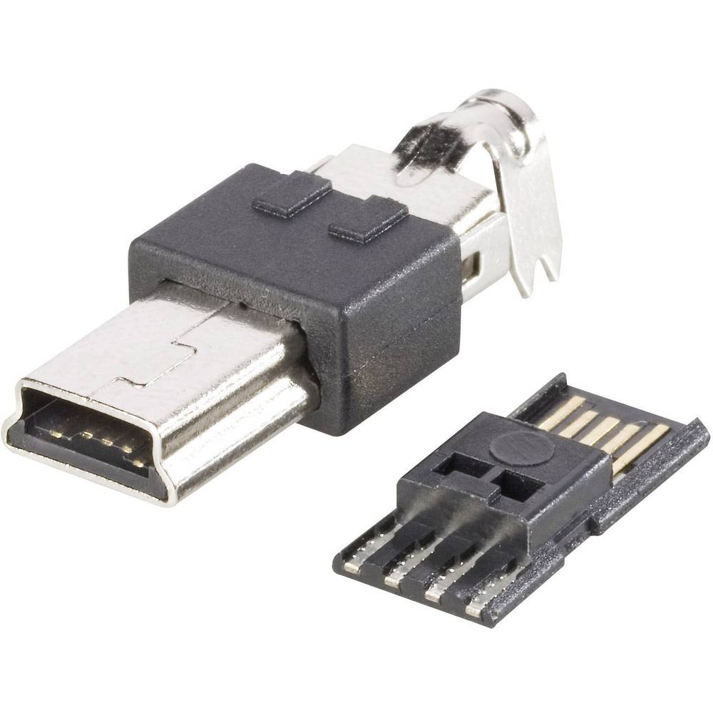 BKL Electronic 10120252 Mini USB-Plug 2/0 Plug, straight Mini USB-B ...
