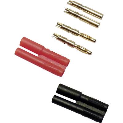 Schnepp  Jack plug set Plug, straight, Socket, straight Pin diameter: 2 mm Red, Black 4 Parts 