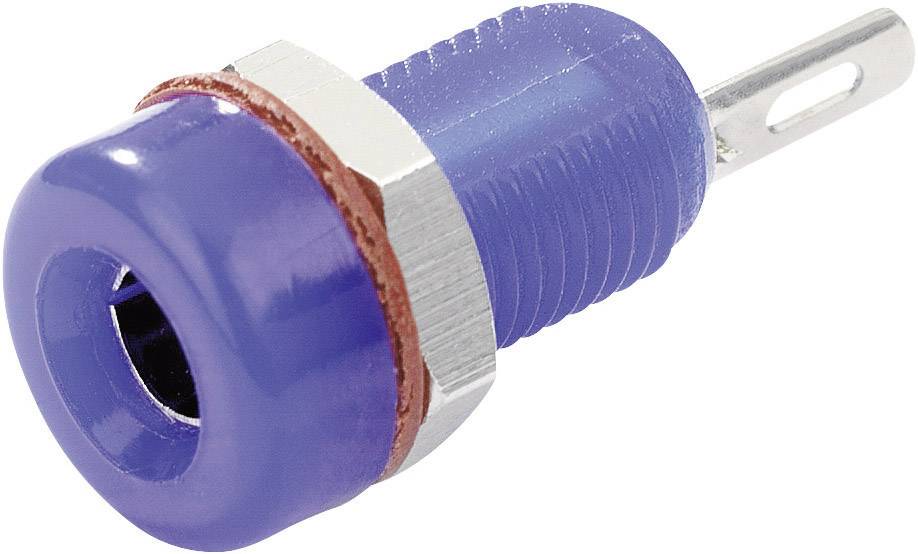 TRU COMPONENTS TC-R1-16A Blue Jack socket Socket, vertical vertical Pin diameter: 4 mm Blue 1 pc(s)