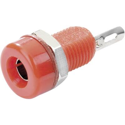 TRU COMPONENTS TC-R1-16A Red Jack socket Socket, vertical vertical Pin diameter: 4 mm Red 1 pc(s) 