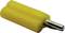 A yellow wall plug with a metal screw, used for fixing into walls.