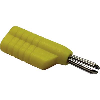 A small, yellow screwdriver bit with a cross-head.