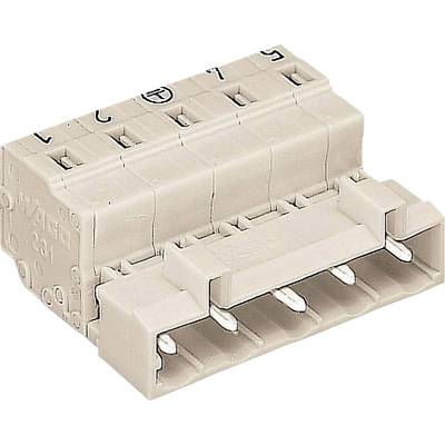 An 8-pin, beige connector with numbers 1 to 5 and plus-minus symbols. Mechanical parts visible, suitable for electrical connections.