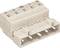 An 8-pin, beige connector with numbers 1 to 5 and plus-minus symbols. Mechanical parts visible, suitable for electrical connections.