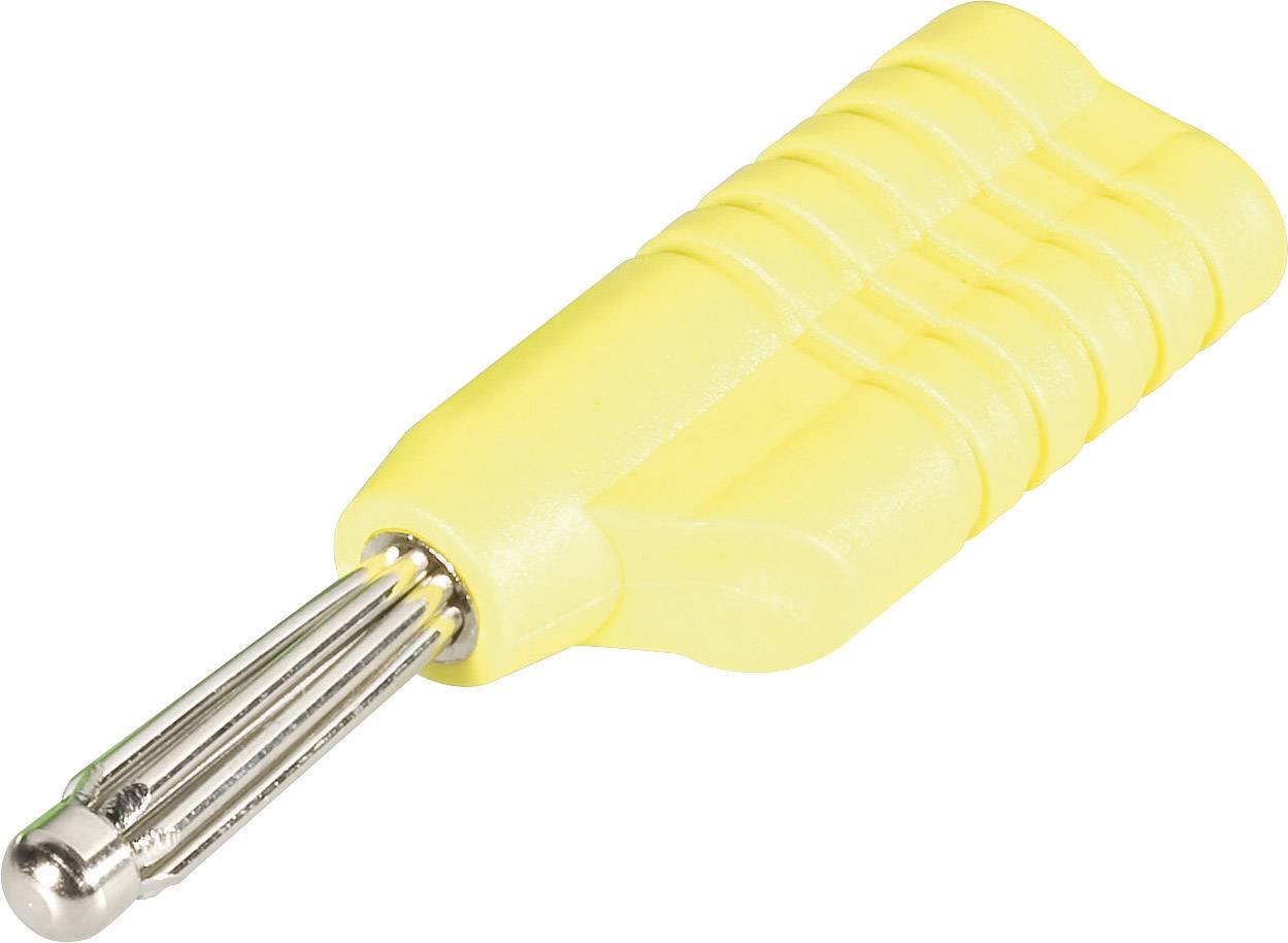 A yellow plastic eye wash adapter with grooves, suitable for connection to an eye wash bottle or tap.