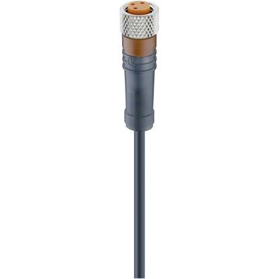 Connector with metallic contact point and black cable. Suitable for industrial applications.
