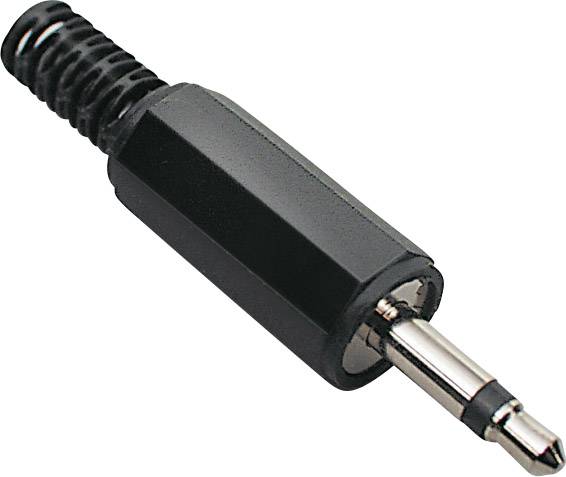 TRU COMPONENTS 3.5 mm audio jack Plug, straight Number of pins: 2 Mono Black 100 pc(s)