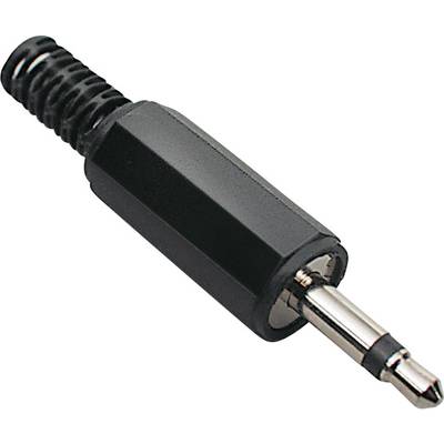 TRU COMPONENTS 3.5 mm audio jack Plug, straight Number of pins: 2 Mono Black 100 pc(s)
