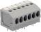 Grey-white electrical connector with multiple terminal blocks. Suitable for wiring applications in electrical circuits.