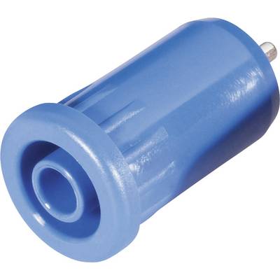 Blue insulated cable connector, cylindrical in shape, for secure and weatherproof electrical cable connection.