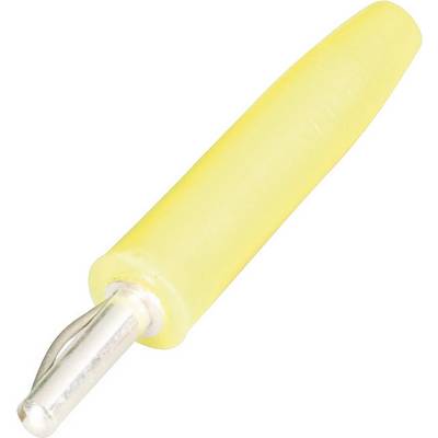 A non-slip yellow handle for a tool with a silver metal opening, suitable for ergonomic handling.