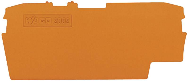 An orange plastic component with 'WAGO 2002' printed on it, rectangular with rounded edges, apparently a technical part.
