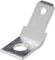 Metal angle bracket with two holes, one on each side. Used for securing or connecting components in assembly tasks.