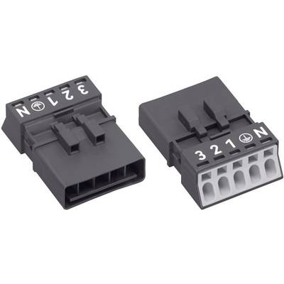 WAGO 890-215 Mains connector WINSTA MINI Plug, straight Total number of pins: 4 + PE 16 A Black 1 pc(s) 