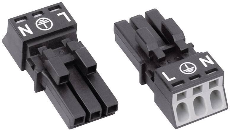 WAGO 890-203 Mains connector WINSTA MINI Socket, straight Total number of pins: 2 + PE 16 A Black 1 pc(s)