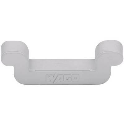 Grey metallic cross-bar by WAGO, used for electrical connection in an installation terminal block.