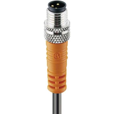 An orange and black electrical plug with three metal pins, suitable for industrial connections.