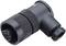 A black water tap accessory with a ridged rotating handle and side connection shows a standard connection point.