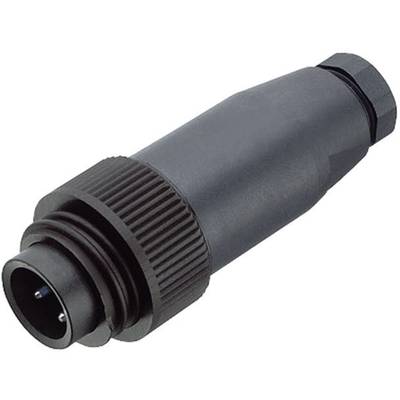 A black, cylindrical plug with a knurled grip and three metal contacts at one end.