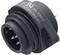 A round, black electrical connector with three pins, suitable for 3A/250V and 10A/250V.