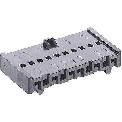 Plastic plug with numerous rectangular openings. Designed for electronic connections in device user interfaces.